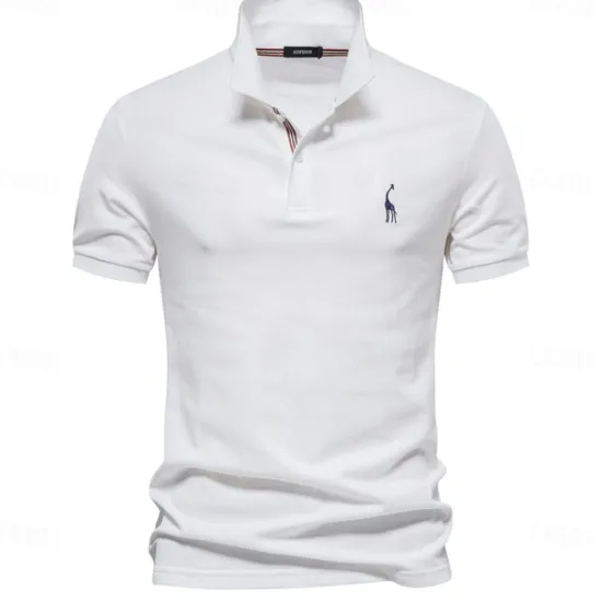 Clearance OUKU 80% Cotton Brand Men's Polo Shirts Cotton Golf Polo Shirts for Men Short Sleeve High Quantity Solid Polo Men New Summer Clothing
