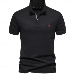 Clearance OUKU 80% Cotton Brand Men's Polo Shirts Cotton Golf Polo Shirts for Men Short Sleeve High Quantity Solid Polo Men New Summer Clothing