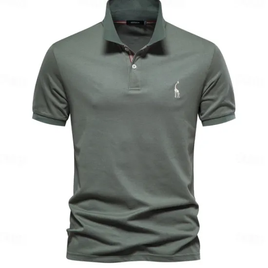 Clearance OUKU 80% Cotton Brand Men's Polo Shirts Cotton Golf Polo Shirts for Men Short Sleeve High Quantity Solid Polo Men New Summer Clothing