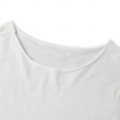 Sale OUKU 100% Cotton Men's Casual T Shirt Plain Crew Neck Summer Tee Street Holiday Short Sleeve Raw Edges Fashion Casual Comfortable Top Tee