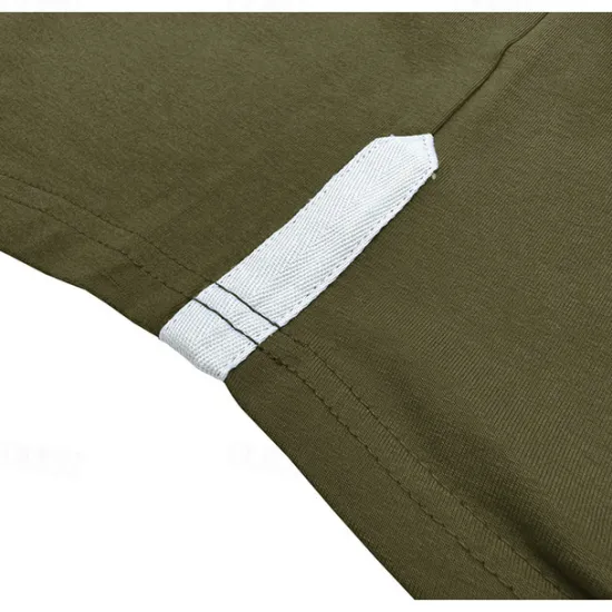 Discount OUKU 100% Cotton Men's Polo Shirt Golf Polo Formal Work Classic Long Sleeve Color Block Button Summer Spring & Fall Army Green Dark Grey Black Burgundy Navy Blue Polo Shirt