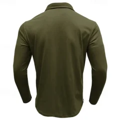 Discount OUKU 100% Cotton Men's Polo Shirt Golf Polo Formal Work Classic Long Sleeve Color Block Button Summer Spring & Fall Army Green Dark Grey Black Burgundy Navy Blue Polo Shirt