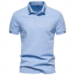 Discount OUKU 100% Cotton Men's Polo Shirts Casual Solid Color Short Sleeve Polo Shirts for Men New Summer Desinger Clothing Men