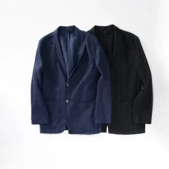 Sale OUKU 100% Linen Men's Linen Blazer Blazer Business Formal Evening Wedding Party Fashion Casual Spring & Fall Plain Pocket Casual / Daily Single Breasted Blazer Black Dark Blue