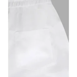 Online OUKU 40% Linen Men's Linen Pants Trousers Summer Pants Baggy Pants Drawstring Elastic Waist Side Button Plain Breathable Comfortable Office / Career Daily Vacation Classic Casual Black White