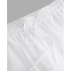 Online OUKU 40% Linen Men's Linen Pants Trousers Summer Pants Baggy Pants Drawstring Elastic Waist Side Button Plain Breathable Comfortable Office / Career Daily Vacation Classic Casual Black White