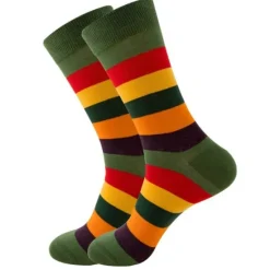 Online OUKU 1 Pair Men's Fashion Novelty Socks Colorful Dress Crew Socks Sports Outdoor White Cute Funky Patterned Casual Cotton Socks Cartoon Autumn And Winter Plaid Colorful Retro Business Party Dress