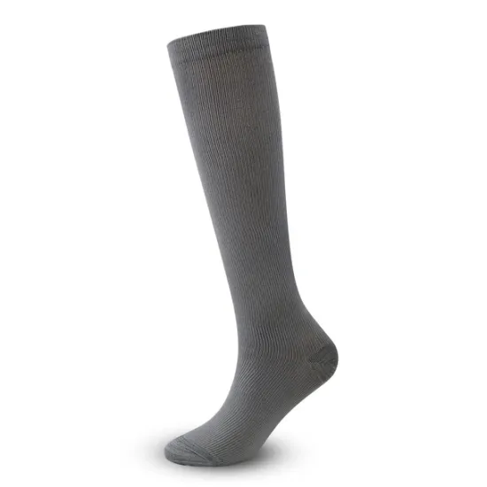 OUKU 6 Pairs Athletic Compression Sports Socks Long Men's Women's Socks Breathable Comfortable Non-slipping Quick Dry Gym Workout Basketball Running Active Training Jogging Sports Nylon Black White Grey