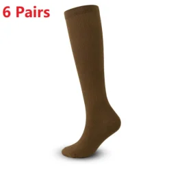 OUKU 6 Pairs Athletic Compression Sports Socks Long Men's Women's Socks Breathable Comfortable Non-slipping Quick Dry Gym Workout Basketball Running Active Training Jogging Sports Nylon Black White Grey