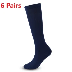 OUKU 6 Pairs Athletic Compression Sports Socks Long Men's Women's Socks Breathable Comfortable Non-slipping Quick Dry Gym Workout Basketball Running Active Training Jogging Sports Nylon Black White Grey