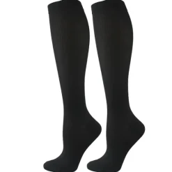 OUKU 6 Pairs Athletic Compression Sports Socks Long Men's Women's Socks Breathable Comfortable Non-slipping Quick Dry Gym Workout Basketball Running Active Training Jogging Sports Nylon Black White Grey
