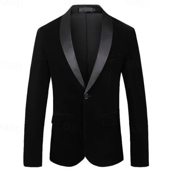 Online OUKU All Blazer Wedding Party Party & Evening Sweet All Seasons Corduroy Plain Wedding Single Breasted Blazer Black Red Blue Green