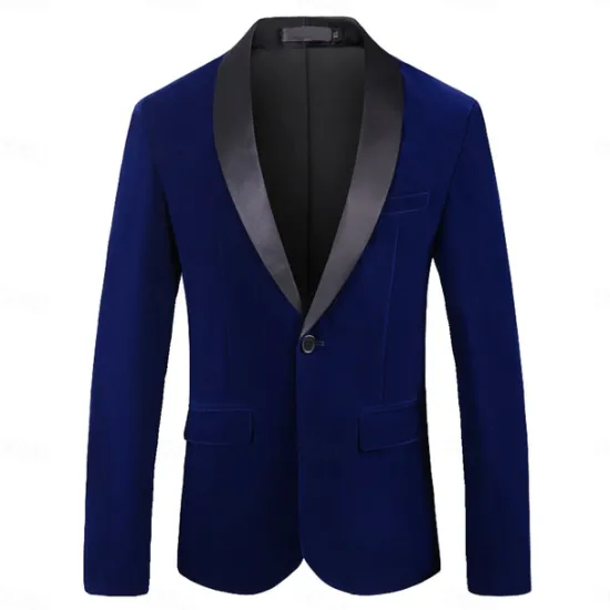 Online OUKU All Blazer Wedding Party Party & Evening Sweet All Seasons Corduroy Plain Wedding Single Breasted Blazer Black Red Blue Green