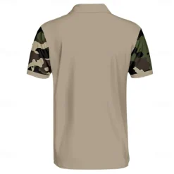 Discount OUKU American Independence Day Men's American US Flag Polo Short Sleeve Polo Shirts Collared Shirts Casual Outdoor Daily Wear Festival Outfit Buttons 3D Print Summer Spring Fall Black Brown Army Green