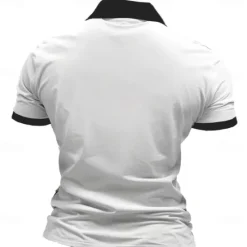 Discount OUKU American Independence Day Men's American Flag Veterans Zip Polo Shirts Golf Shirt Short Sleeve Polo Shirts Collared Shirts Casual Streetwear Vacation Wear Party Outfits 3D Print Quarter Zip Polo White
