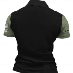 Discount OUKU American Independence Day Men's American Flag Veterans Zip Polo Shirts Golf Shirt Short Sleeve Polo Shirts Collared Shirts Casual Streetwear Vacation Wear Party Outfits 3D Print Quarter Zip Polo Black