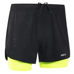 Online OUKU Arsuxeo Men's Running Shorts Gym Shorts Yoga Shorts Drawstring 2 in 1 Split Zipper Pocket Base Layer Outdoor Athletic Summer Spandex Quick Dry Lightweight Reflective Strips Yoga Gym Workout Marathon