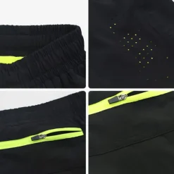 Online OUKU Arsuxeo Men's Running Shorts Gym Shorts Yoga Shorts Drawstring 2 in 1 Split Zipper Pocket Base Layer Outdoor Athletic Summer Spandex Quick Dry Lightweight Reflective Strips Yoga Gym Workout Marathon