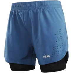 Online OUKU Arsuxeo Men's Running Shorts Gym Shorts Yoga Shorts Drawstring 2 in 1 Split Zipper Pocket Base Layer Outdoor Athletic Summer Spandex Quick Dry Lightweight Reflective Strips Yoga Gym Workout Marathon