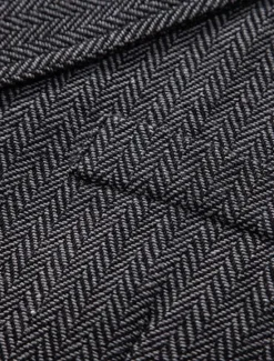 Hot OUKU Brown Grey Men's Herringbone Tweed Vest Standard Fit Notch Single Breasted Five-buttons