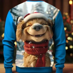 OUKU Christmas Men's Dog 3D Print 3D Sweatshirts Sweatshirt Sweatshirt Long Sleeve Sweatshirt Crew Neck 3D Funny 3D Print Christmas Vacation Party Crewneck 3D Print 3D Winter Spring & Fall