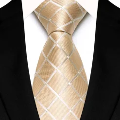 Outlet OUKU Classic Striped Men Tie Pink Green Blue Silk Tie Set For Men Handkerchief Cufflinks Wedding Formal Neck Tie Gfit For Men