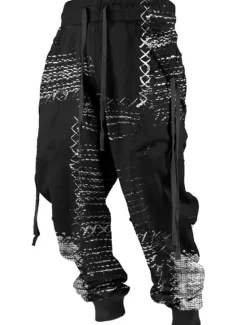 Outlet OUKU Color Block Casual Men's 3D Print Sweatpants Joggers Pants Trousers Outdoor Street Casual Daily Polyester Black Navy Blue Brown S M L Mid Waist Elasticity Pants