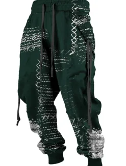 Outlet OUKU Color Block Casual Men's 3D Print Sweatpants Joggers Pants Trousers Outdoor Street Casual Daily Polyester Black Navy Blue Brown S M L Mid Waist Elasticity Pants