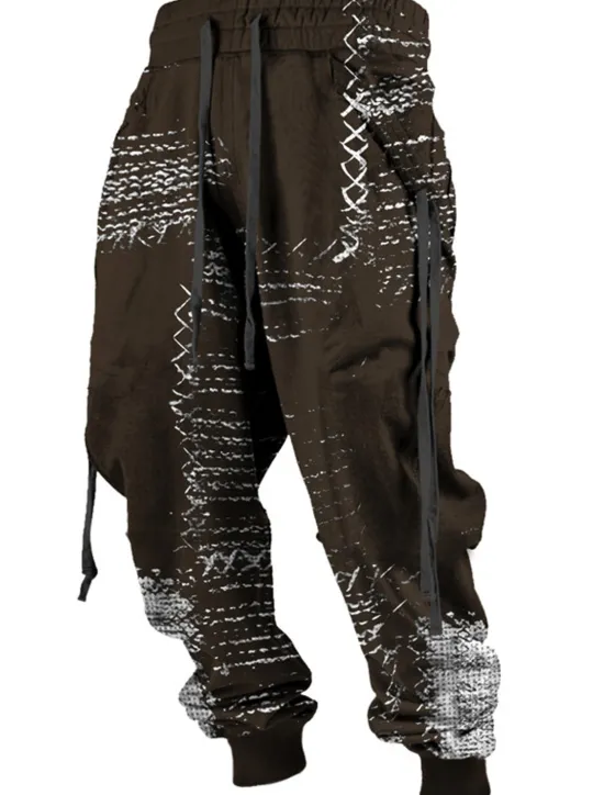 Outlet OUKU Color Block Casual Men's 3D Print Sweatpants Joggers Pants Trousers Outdoor Street Casual Daily Polyester Black Navy Blue Brown S M L Mid Waist Elasticity Pants