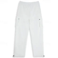 Best OUKU 95%Cotton Men's Embroidery Sweatpants Joggers Trousers Cargo Sweatpants Drawstring Elastic Waist Multi Pocket Plain Comfort Breathable Casual Daily Holiday Sports Fashion Spring Summer Black White