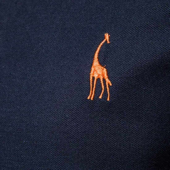 Hot OUKU Cotton Men's Polos Giraffe Embroidery Short Sleeve Polo Shirts for Men High Quality Brand Design Polos Men Clothing