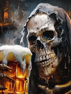 Outlet OUKU Day of the Dead Men's Oktoberfest Beer Skulls Zip Polo Shirts Long Sleeve Polo Shirts Lapel Casual Horror Dark Outdoor Festival Outfit 3D Print Spring Fall Winter Black Red Blue