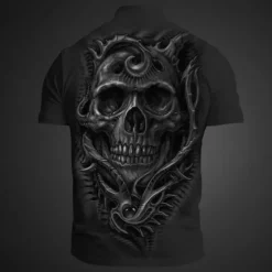 Best OUKU Day of the Dead Men's Polo Shirts Golf Shirt Short Sleeve Polo Shirts Collared Shirts Casual Horror Streetwear Festival Wear Party Outfits 3D Print Buttons Summer Spring Fall Black White Brown