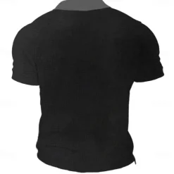 OUKU Day of the Dead Men's Skull Polo Shirts Golf Shirt Short Sleeve Polo Shirts V Neck Horror Streetwear Festival Wear Party Outfits 3D Print Spring & Summer Black