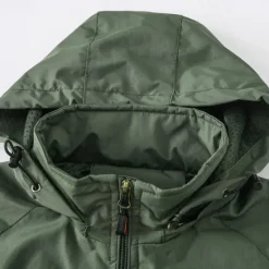 OUKU Embroidered Casual Men's Lightweight Waterproof Hooded Rain Jacket Outdoor Raincoat Shell Jacket for Hiking Travel