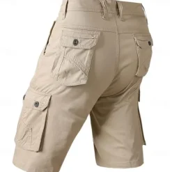 Sale OUKU Father's Day papa shirts Papa Print Men's Cargo Shorts Cotton Drawstring Classic Cargo Stretch Short with Multiple Pockets Sports Outdoor Fashion Designer Shorts