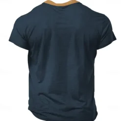 Online OUKU Funny Slang I Have Selective Hearing Sorry You Weren't Selected Today Men's Street Style Waffle Henley Shirt T shirt Tee Street Sports Outdoor Casual T shirt Dark Brown Black Blue Green