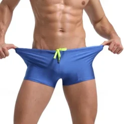 Discount OUKU 21Grams Men's Swim Shorts Swim Trunks Daily Beach Breathable Quick Dry Drawstring Elastic Waist Plain Short Sport Casual Activewear Black White Stretchy