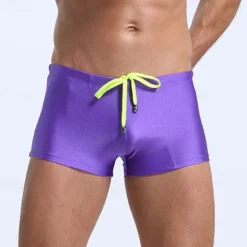 Discount OUKU 21Grams Men's Swim Shorts Swim Trunks Daily Beach Breathable Quick Dry Drawstring Elastic Waist Plain Short Sport Casual Activewear Black White Stretchy