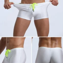 Discount OUKU 21Grams Men's Swim Shorts Swim Trunks Daily Beach Breathable Quick Dry Drawstring Elastic Waist Plain Short Sport Casual Activewear Black White Stretchy