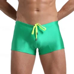 Discount OUKU 21Grams Men's Swim Shorts Swim Trunks Daily Beach Breathable Quick Dry Drawstring Elastic Waist Plain Short Sport Casual Activewear Black White Stretchy
