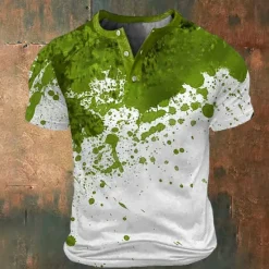 Best OUKU Graphic Blood stains Sports Fashion Exaggerated Men's T shirt Tee Street Sports Outdoor T shirt Red Blue Green Crew Neck Shirt Summer Spring Clothing Apparel S M L XL XXL XXXL