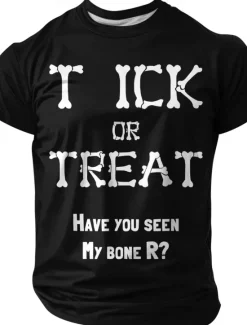 Sale OUKU Halloween Men's Funny Slang T Shirt Short Sleeve T shirt 3D Print Crew Neck Shirt Exaggerated Designer Horror Party Street Holiday Black Red Blue Summer Spring All Seasons Clothing Apparel S M L XL