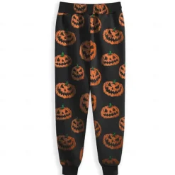 New OUKU Halloween Men's Pumpkin Halloween Costumes Sweatpants Joggers Pants Trousers Mid Waist Drawstring Elastic Waist Casual Dark Party Evening Wear Dailywear Pocket Spring Fall Winter 3D Print Orange