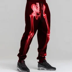 Outlet OUKU Halloween Men's Skeleton Halloween Costumes Sweatpants Joggers Trousers Mid Waist Drawstring Elastic Waist Dark Gothic Style Holiday Streetwear Athletic Sweatpants with Pockets Spring Fall 3D Print