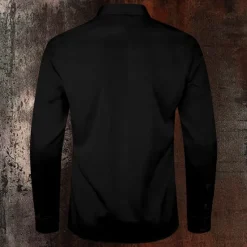 Best OUKU Halloween Men's Skull Christian Halloween Costumes Shirt Button Up Shirt Long Sleeve Casual Dark Party Evening Wear Daily Fall Winter Spring & Summer Turndown Shirt Collar Button Up 3D Print Black