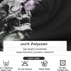 Best OUKU Halloween Men's Skull Christian Halloween Costumes Shirt Button Up Shirt Long Sleeve Casual Dark Party Evening Wear Daily Fall Winter Spring & Summer Turndown Shirt Collar Button Up 3D Print Black