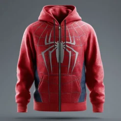 Discount OUKU Halloween Men's Spider 3D Hoodie Sweatshirt Punk Cool Crew Neck Party Gift Streetwear Yellow Red Drawstring Zipper Fall Winter Designer