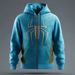 Discount OUKU Halloween Men's Spider 3D Hoodie Sweatshirt Punk Cool Crew Neck Party Gift Streetwear Yellow Red Drawstring Zipper Fall Winter Designer