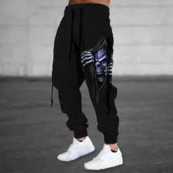 New OUKU Halloween The Grim Reaper'S Hand Skull Mens Graphic Pants | Casual Sports Outdoor Black Cotton | Sweatpants Joggers Trousers Drawstring Side Pockets Elastic Waist Prints Comfort Breathable Daily Blend